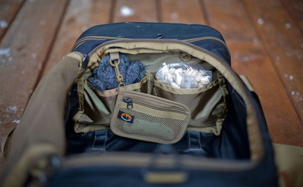 A shot of the interior pockets in the main compartment of the Large Road Duffel.